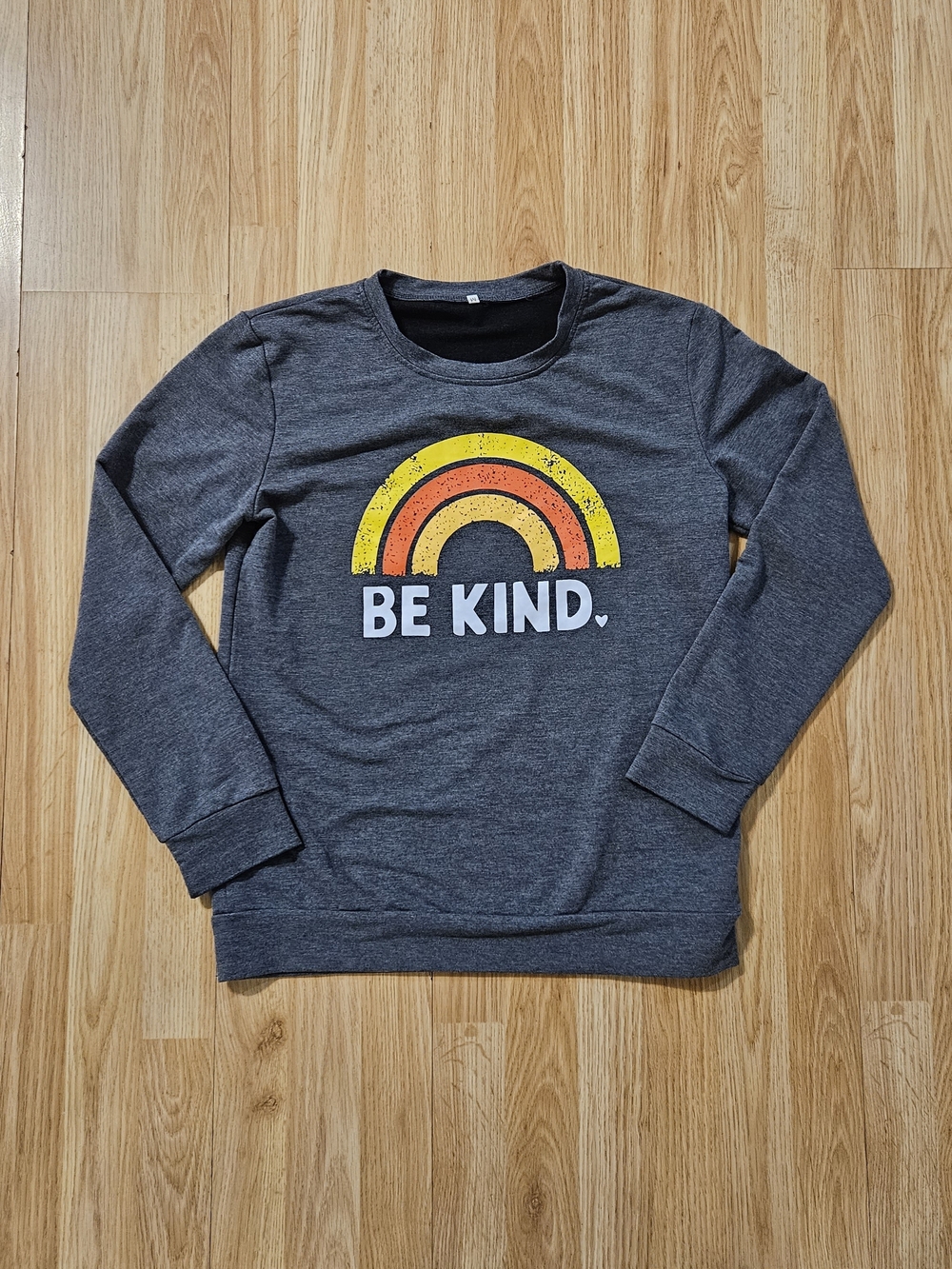 Be Kind Rainbow Graphic Sweatshirt - Charcoal